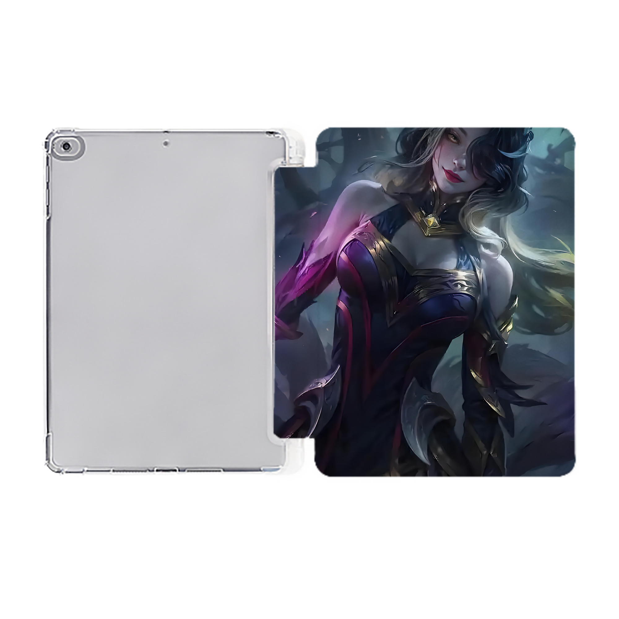 （画像用） リーグ・オブ・レジェンド League of Legends LOL IPad ケース ペン収納付き 三つ折りスタンド PUレザー×シリコン 対応機種9.5/10.5/10.9インチ